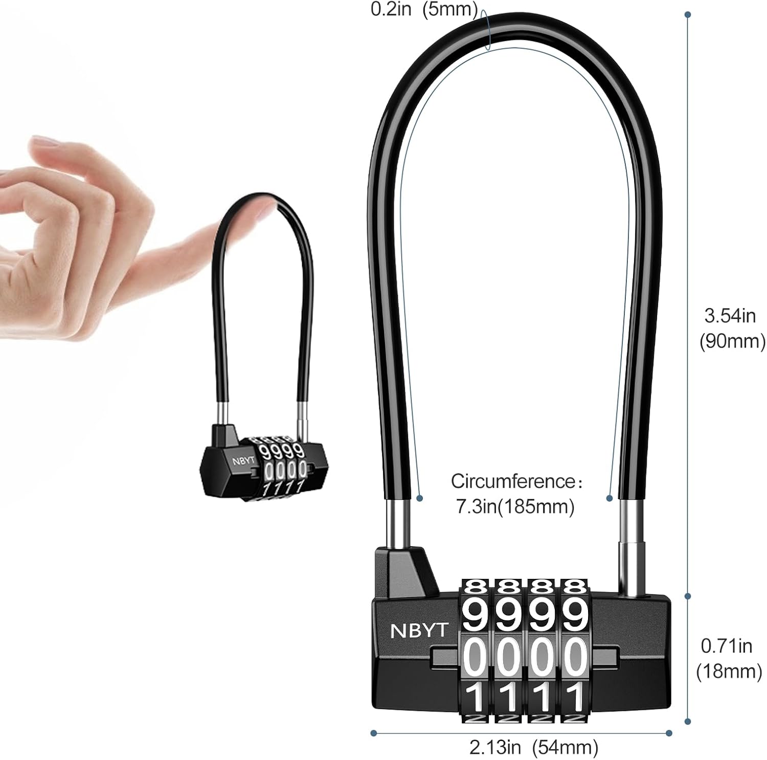 Ankilo Lock Box with 3.5 Inch Long Shackle Combination Padlock for House Key Access