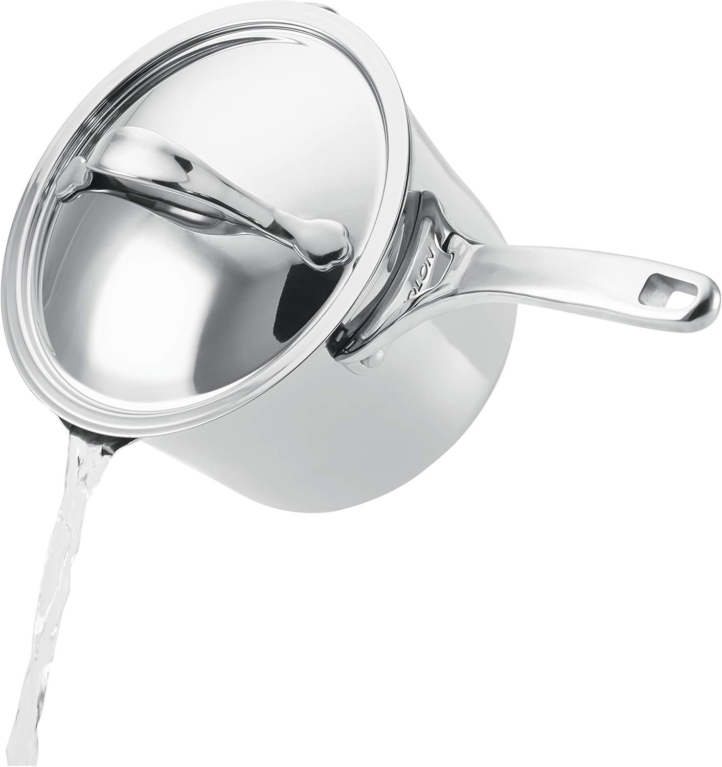 Anolon 77448 Nouvelle Stainless Steel 3.5 Quart Sauce Pan with Straining Lid in Silver Color