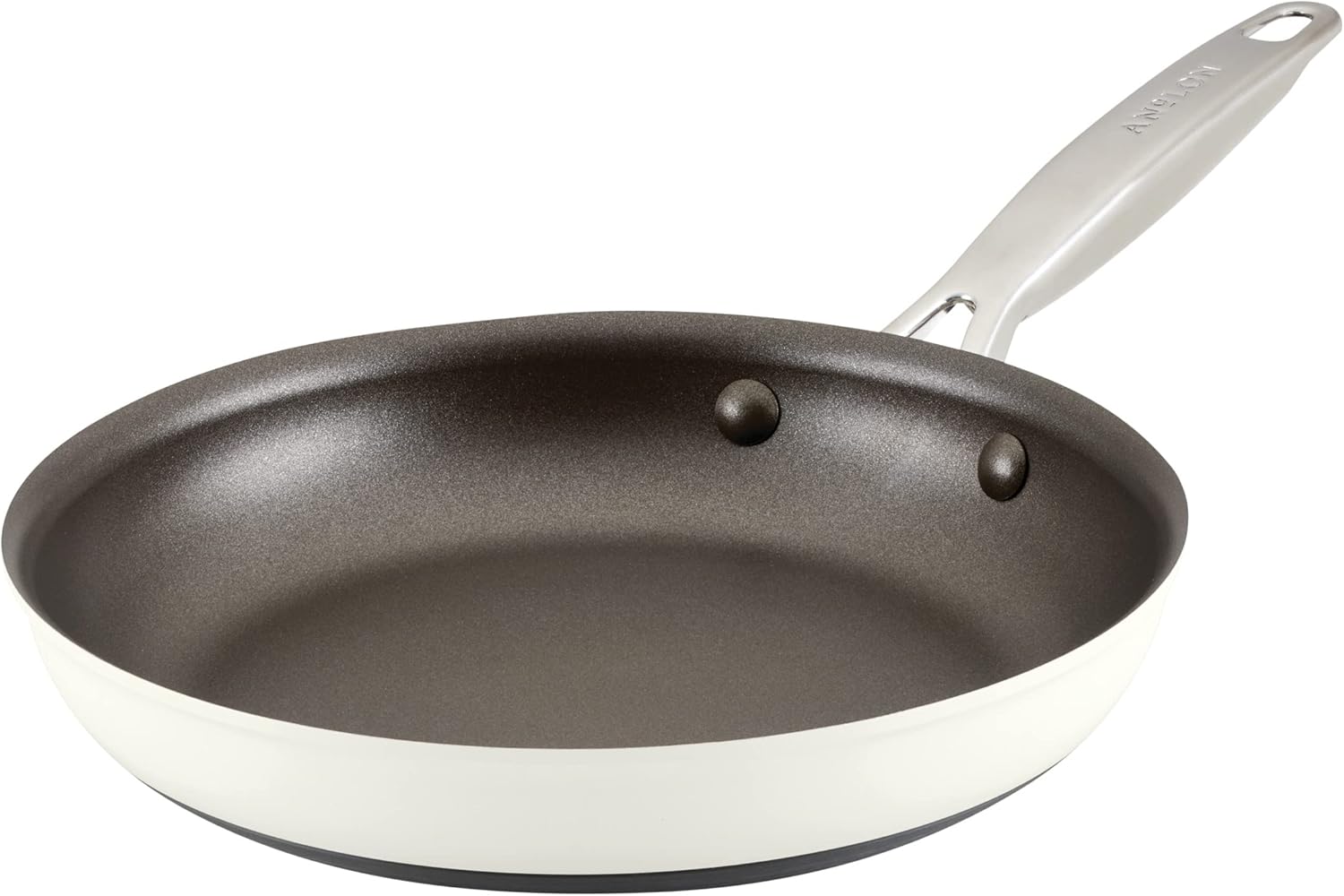 Anolon Achieve Hard Anodized Nonstick Skillet Pan in Cream Finish, 10 Inch