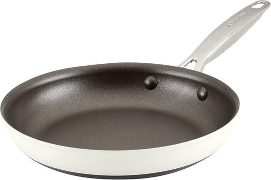 Anolon Achieve Hard Anodized Nonstick Skillet Pan in Cream Finish, 10 Inch