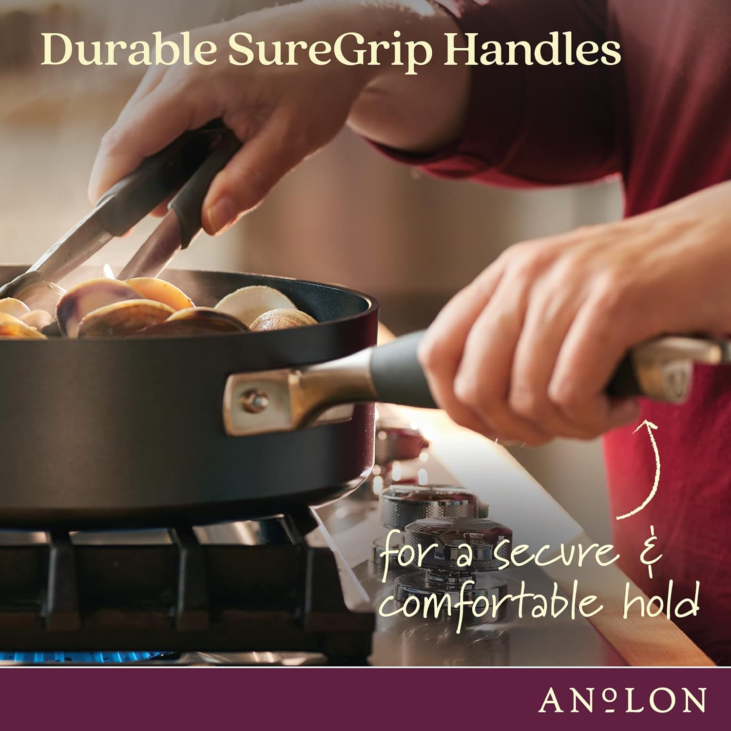 Anolon Advanced 8.5-Quart Hard-Anodized Dutch Oven Multi Steamer Set, Graphite - Versatile Cookware