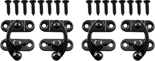 Antique Black Hook Padlock Set for Jewellery Boxes, Cabinets, Toolboxes, and Luggage - 2 Sets Available