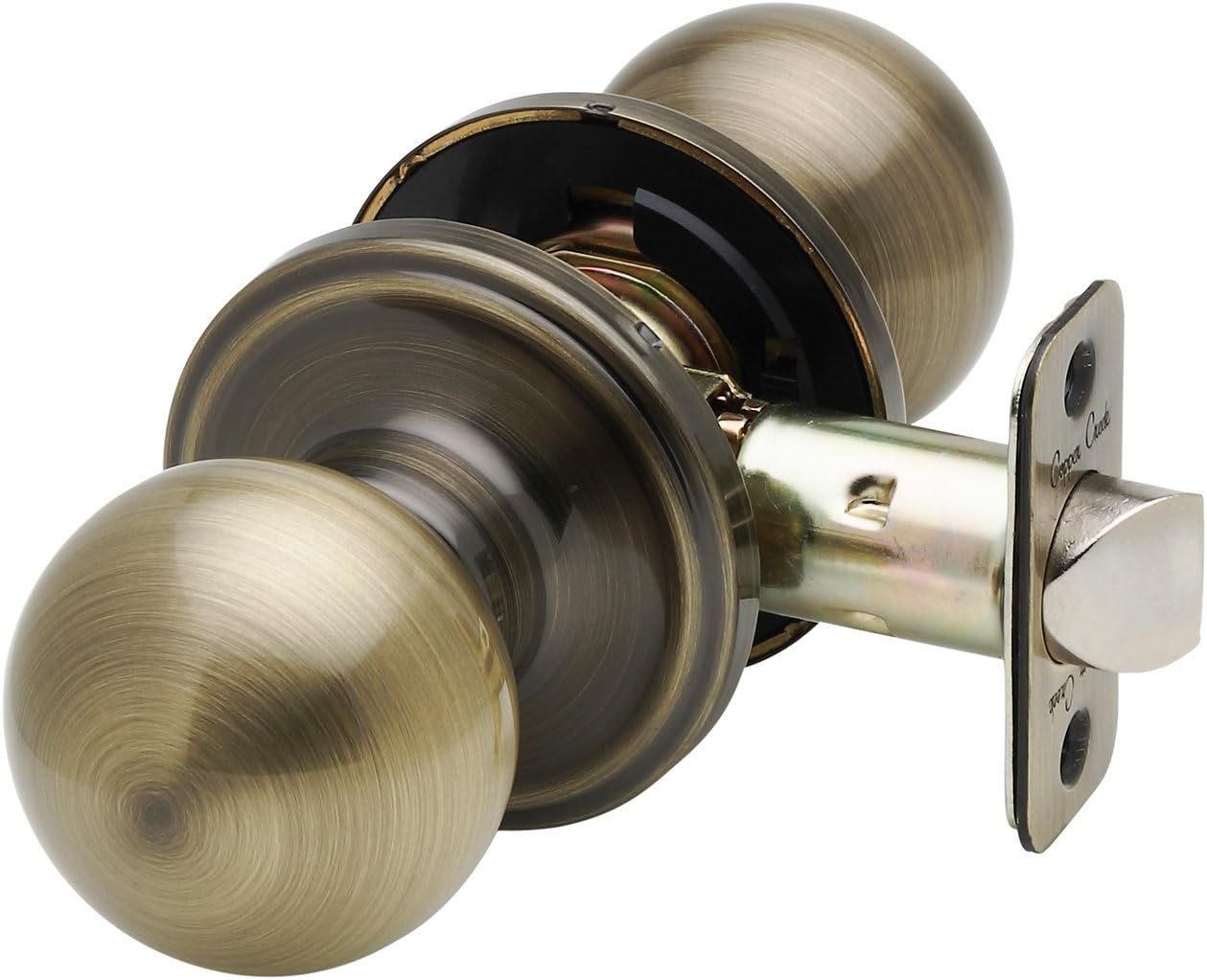 Antique Brass Copper Creek BK2020AB Ball Door Knob - Passage Function (1 Pack)