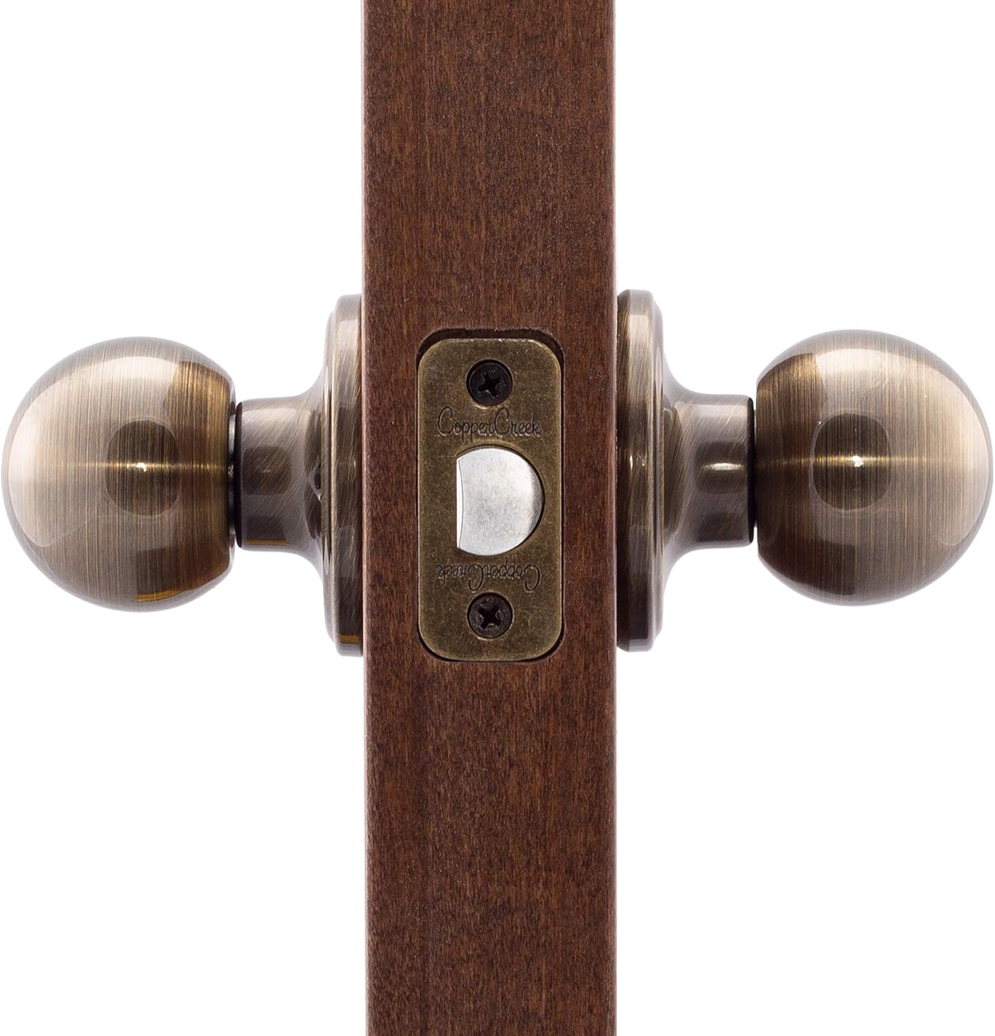 Antique Brass Copper Creek BK2020AB Ball Door Knob - Passage Function (1 Pack)