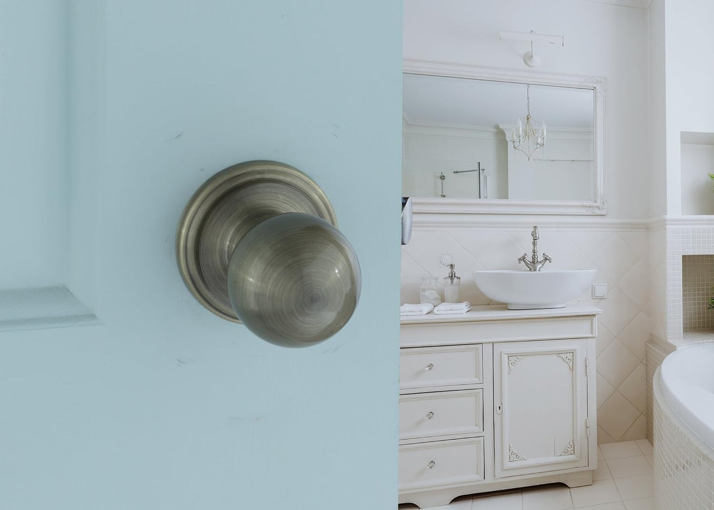 Antique Brass Copper Creek BK2020AB Ball Door Knob - Passage Function (1 Pack)