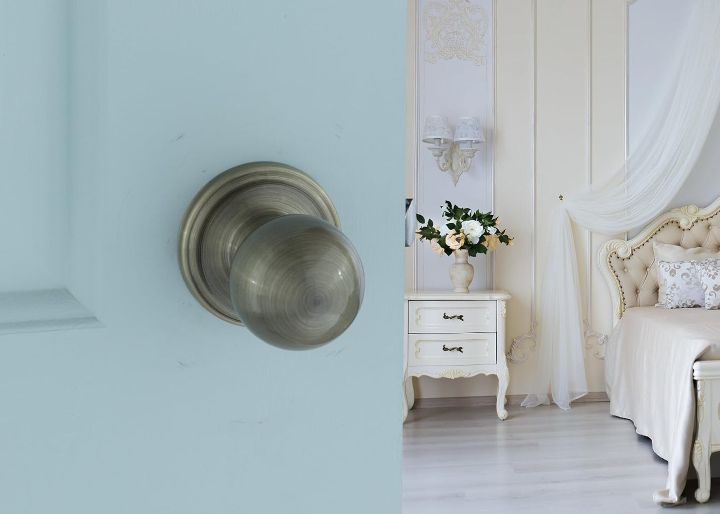 Antique Brass Copper Creek BK2020AB Ball Door Knob - Passage Function (1 Pack)