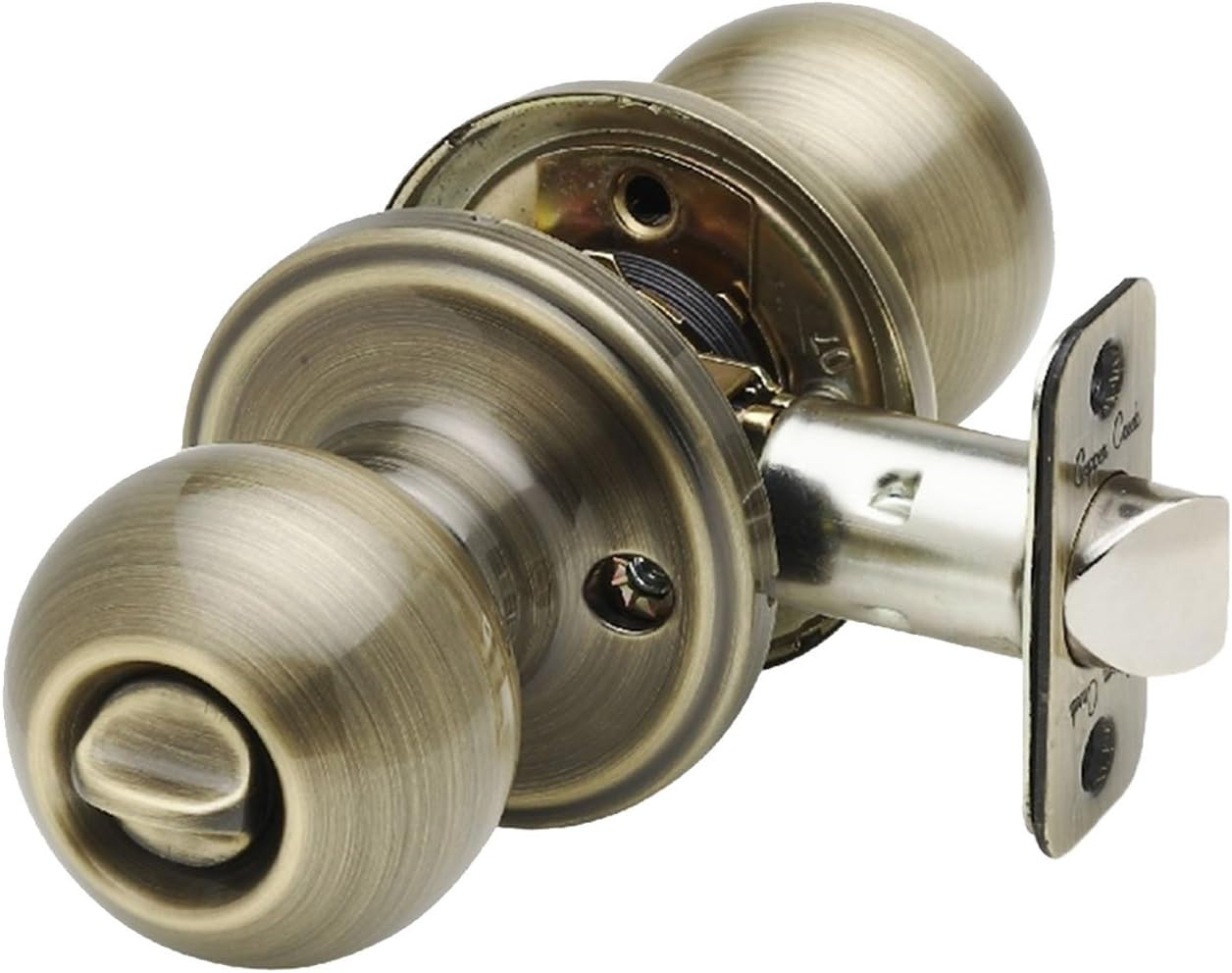 Antique Brass Privacy Ball Door Knob by Copper Creek - BK2030AB, 1 Pack