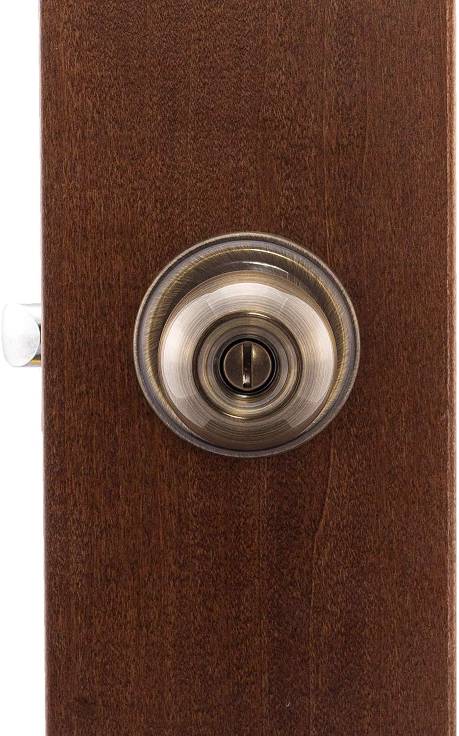 Antique Brass Privacy Ball Door Knob by Copper Creek - BK2030AB, 1 Pack