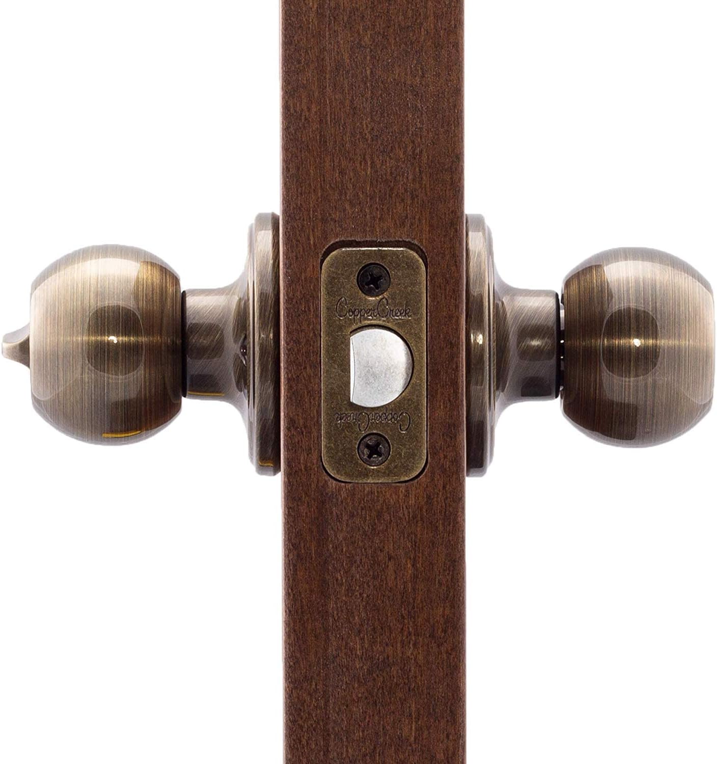 Antique Brass Privacy Ball Door Knob by Copper Creek - BK2030AB, 1 Pack