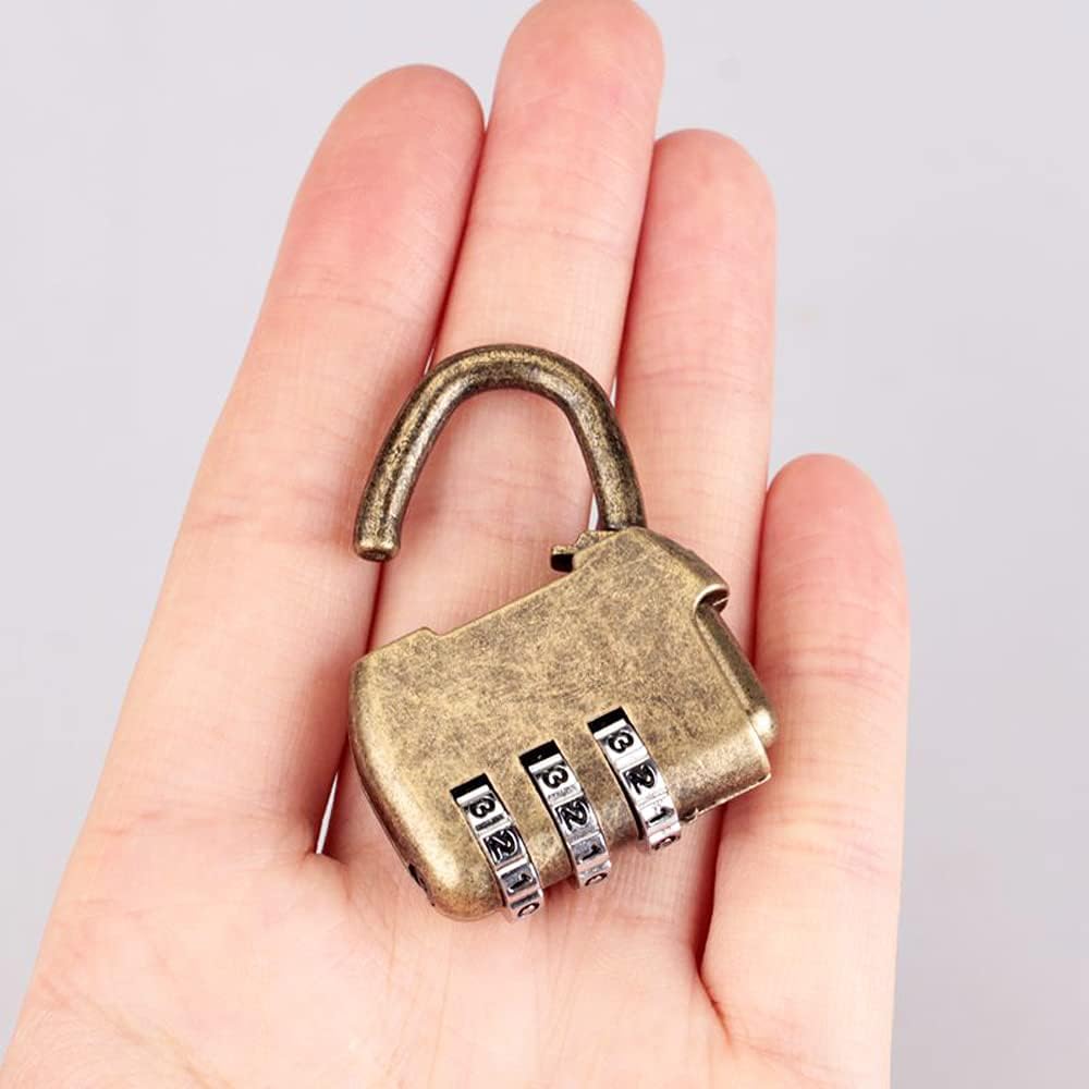 Antique Bronze Handbag Shaped Combination Locks for Jewelry Box, Cabinet, Drawer, Suitcase - Set of 2