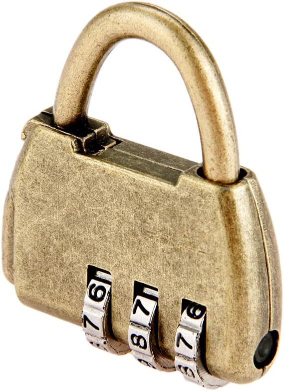 Antique Bronze Handbag Shaped Combination Locks for Jewelry Box, Cabinet, Drawer, Suitcase - Set of 2