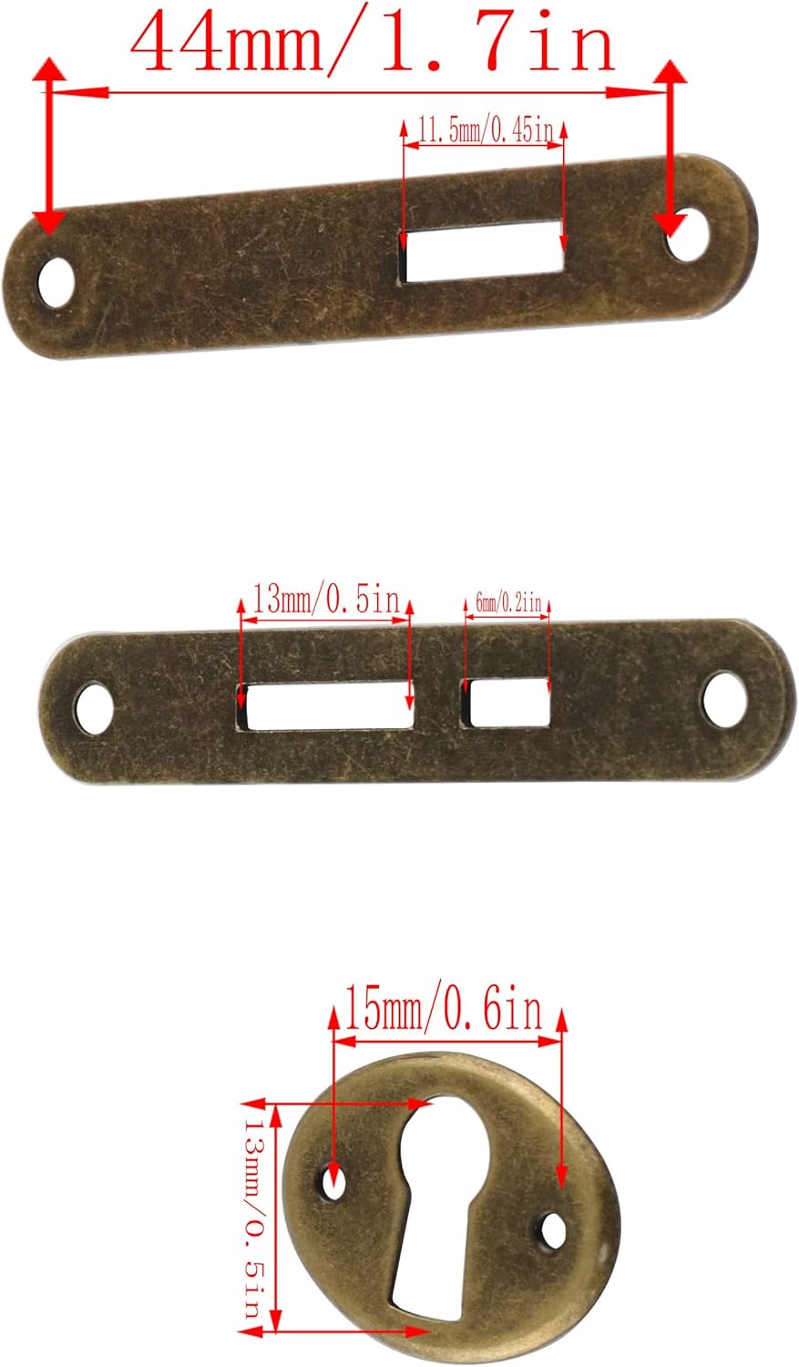 Antique Bronze Mini Lock Set with Skeleton Key for Jewelry, Wine, and Cabinets - HSCGIN Full Mortise Locks