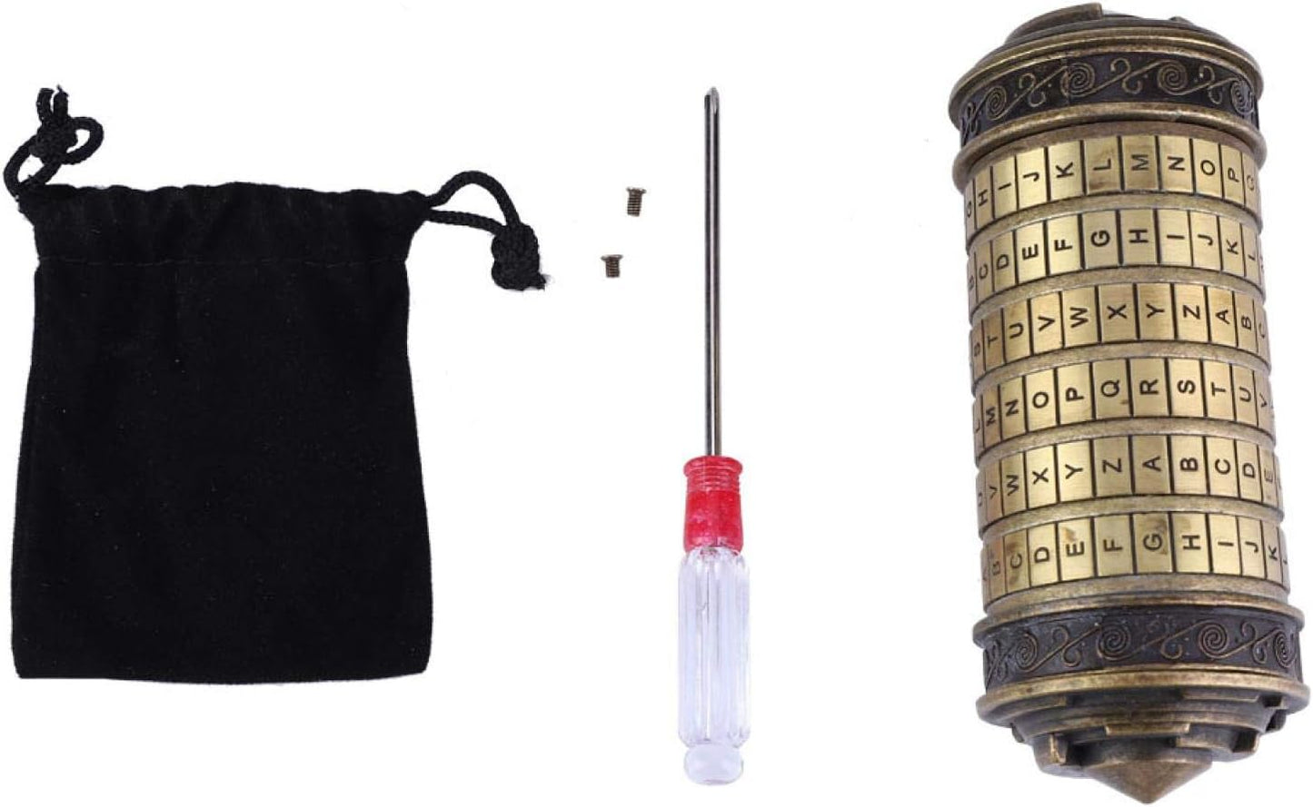 Antique Da Vinci Code Cryptex Lock with Chinese Characters Combination - Romantic Gift for Loved Ones