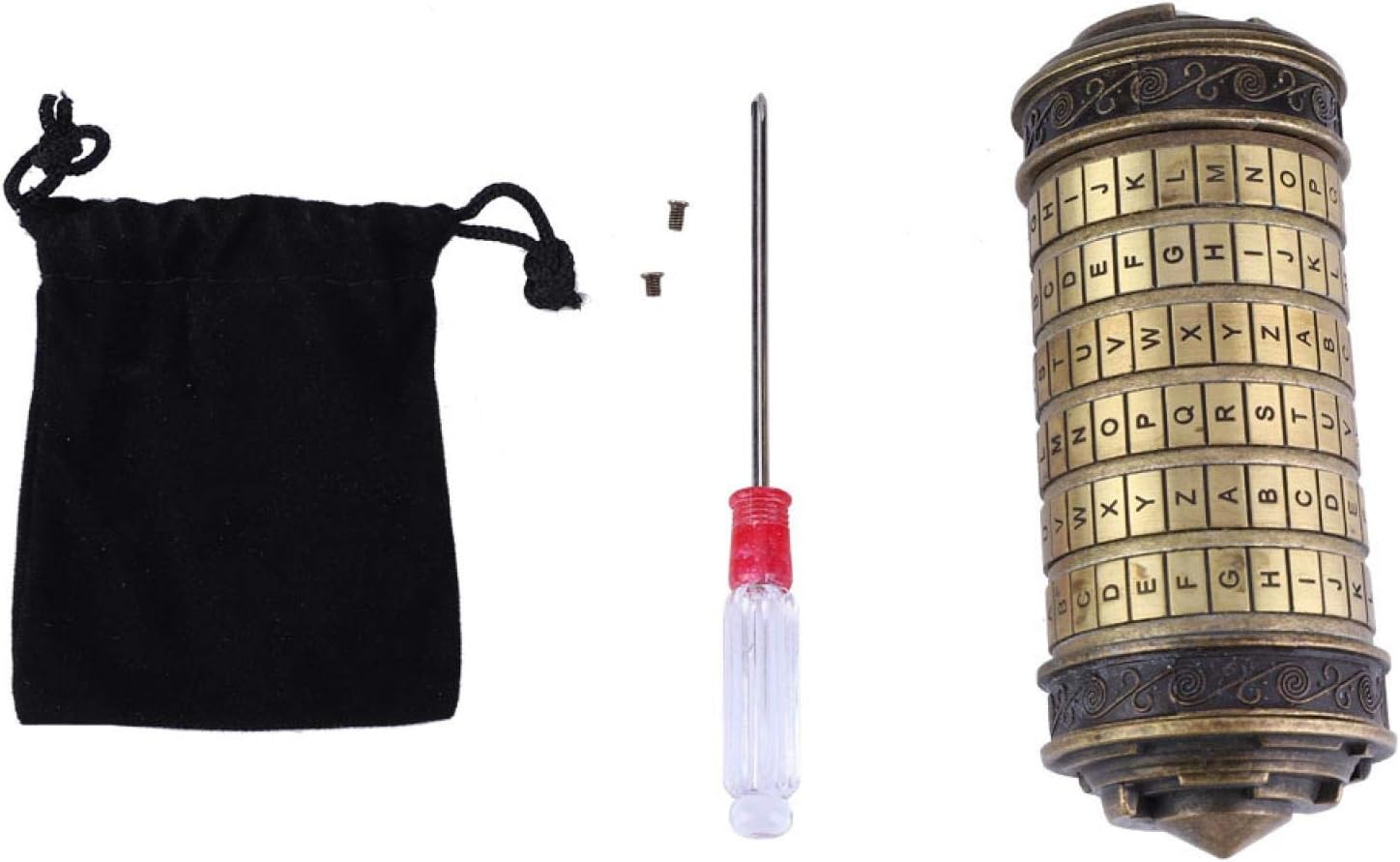 Antique Da Vinci Code Cryptex Lock with Chinese Characters Combination - Romantic Gift for Loved Ones