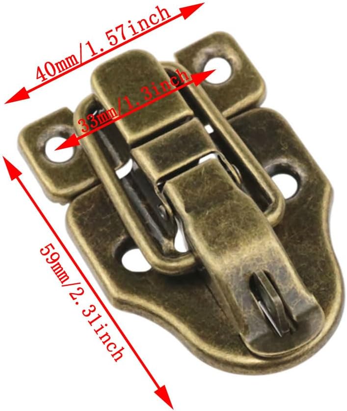 Antique Duckbilled Hasp Latch Padlock Kit for Jewelry Box Wooden Box Furniture - 2 Sets