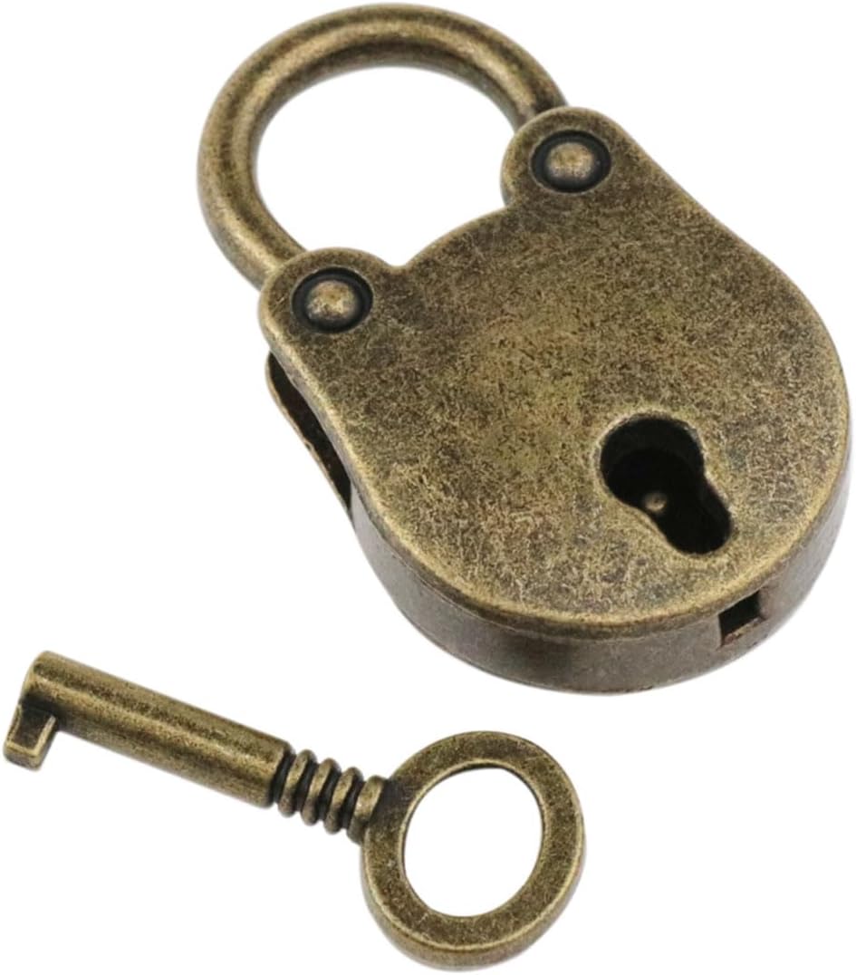 Antique Duckbilled Hasp Latch Padlock Kit for Jewelry Box Wooden Box Furniture - 2 Sets