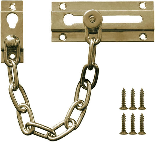 Antique Finished Solid Brass Security Door Lock Chain - Heavy-Duty, Rust-Resistant Long Chain Lock Guard