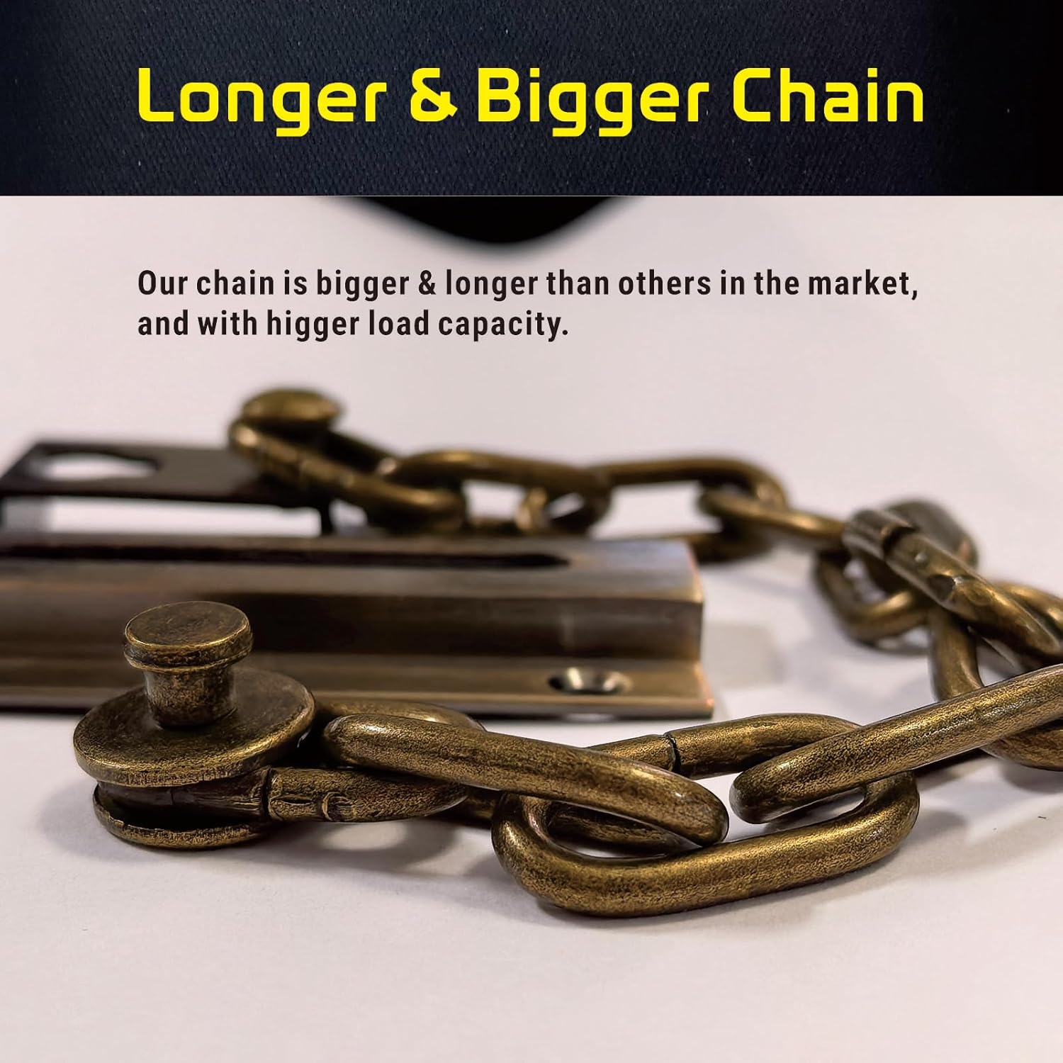 Antique Finished Solid Brass Security Door Lock Chain - Heavy-Duty, Rust-Resistant Long Chain Lock Guard