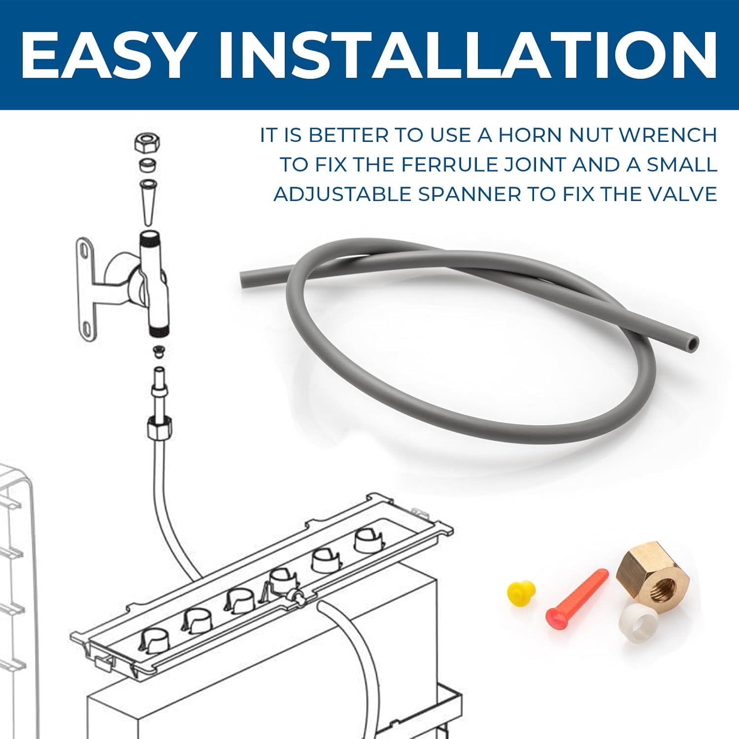 Aprilaire Humidifier Feed Tube 4335 with Sleeve, Strainer, and Orifice - Compatible with Models 400, 500, 600 - Replacement Parts