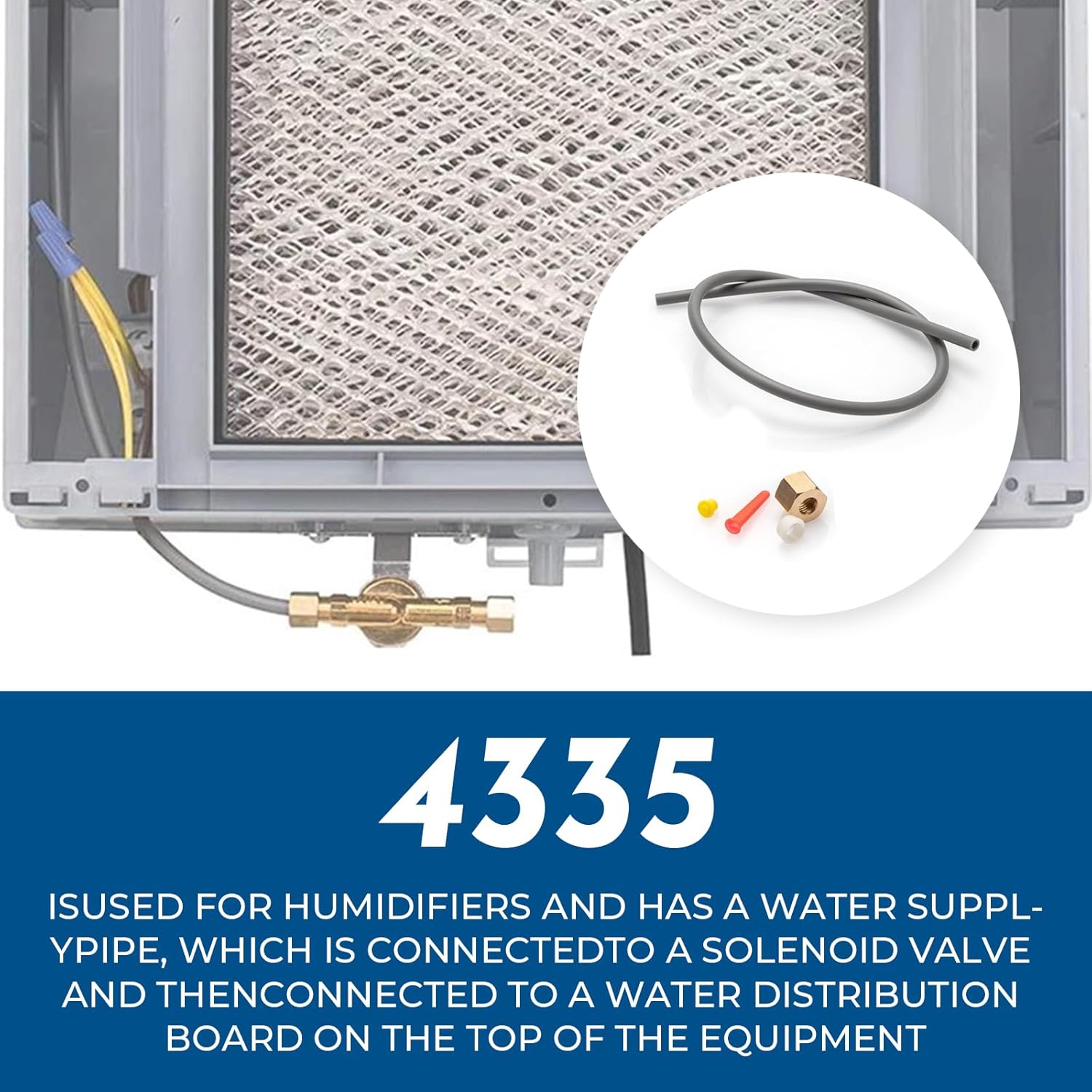 Aprilaire Humidifier Feed Tube 4335 with Sleeve, Strainer, and Orifice - Compatible with Models 400, 500, 600 - Replacement Parts