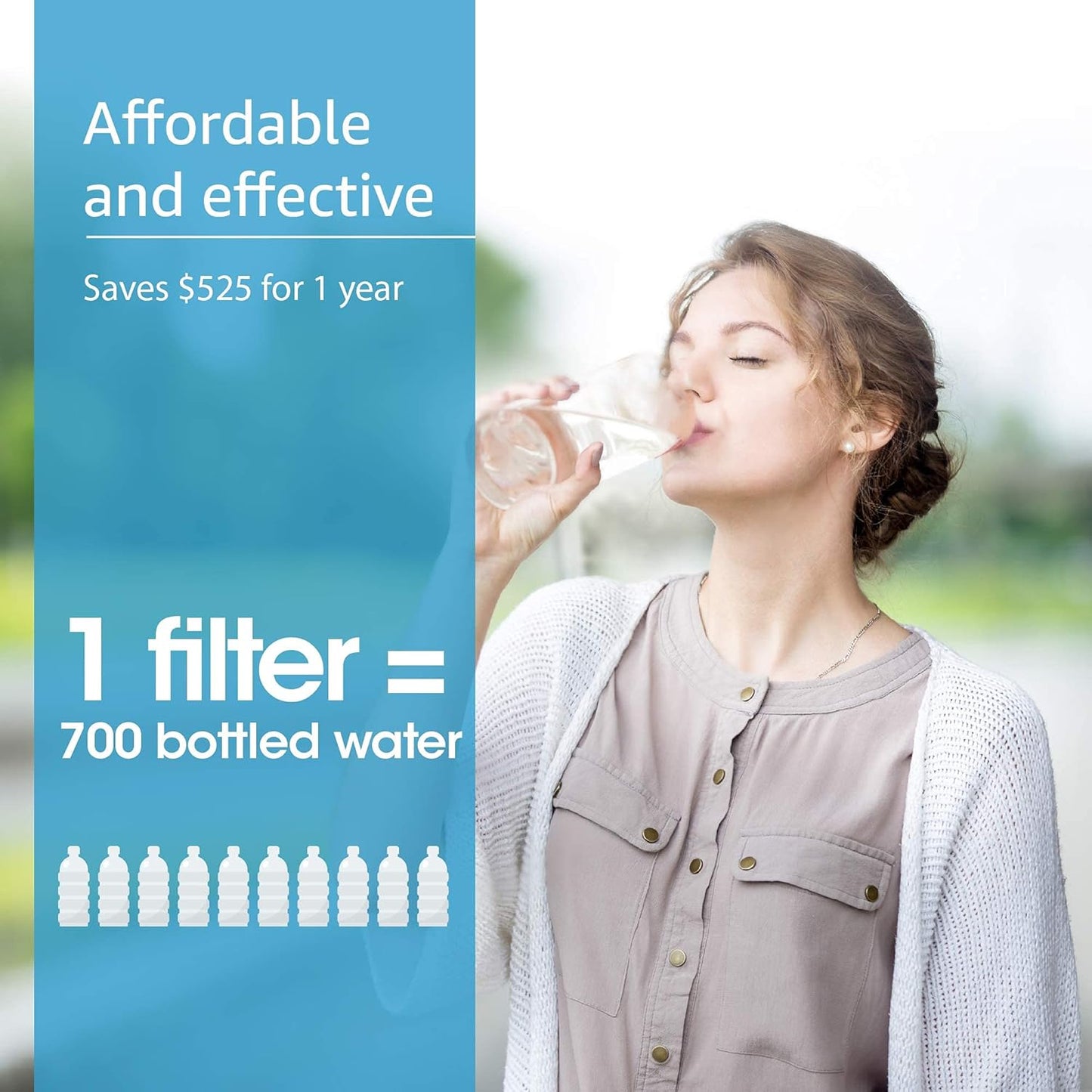 AQUA CREST Replacement Faucet Filter Cartridge for Brita Faucet - BPA Free Chrome