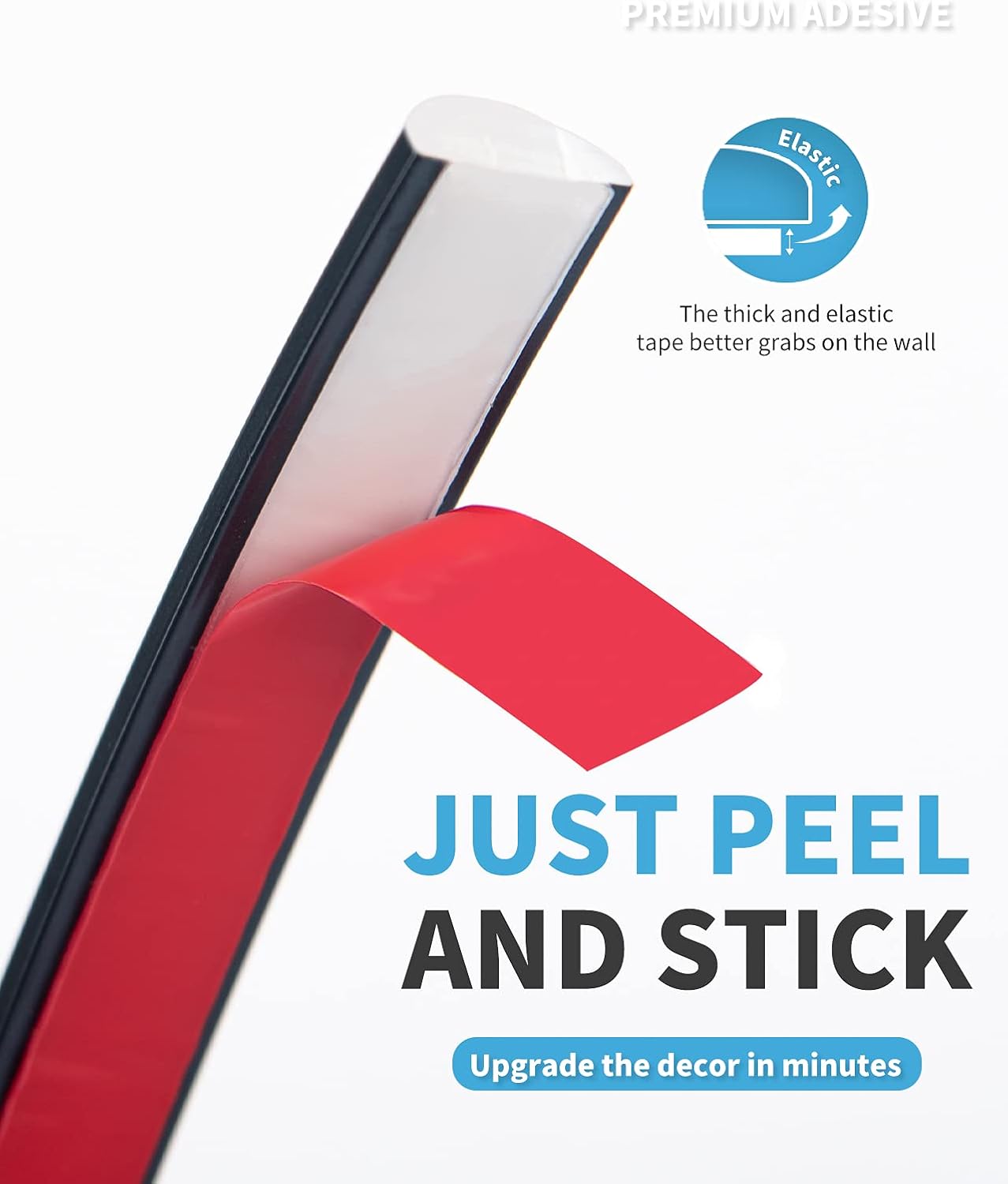 Art3d 25 Ft Peel and Stick Black Trim for Backsplash Tile Edge - Self-Adhesive Corner Decor Liner