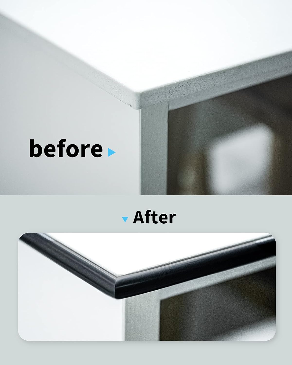 Art3d 25 Ft Peel and Stick Black Trim for Backsplash Tile Edge - Self-Adhesive Corner Decor Liner