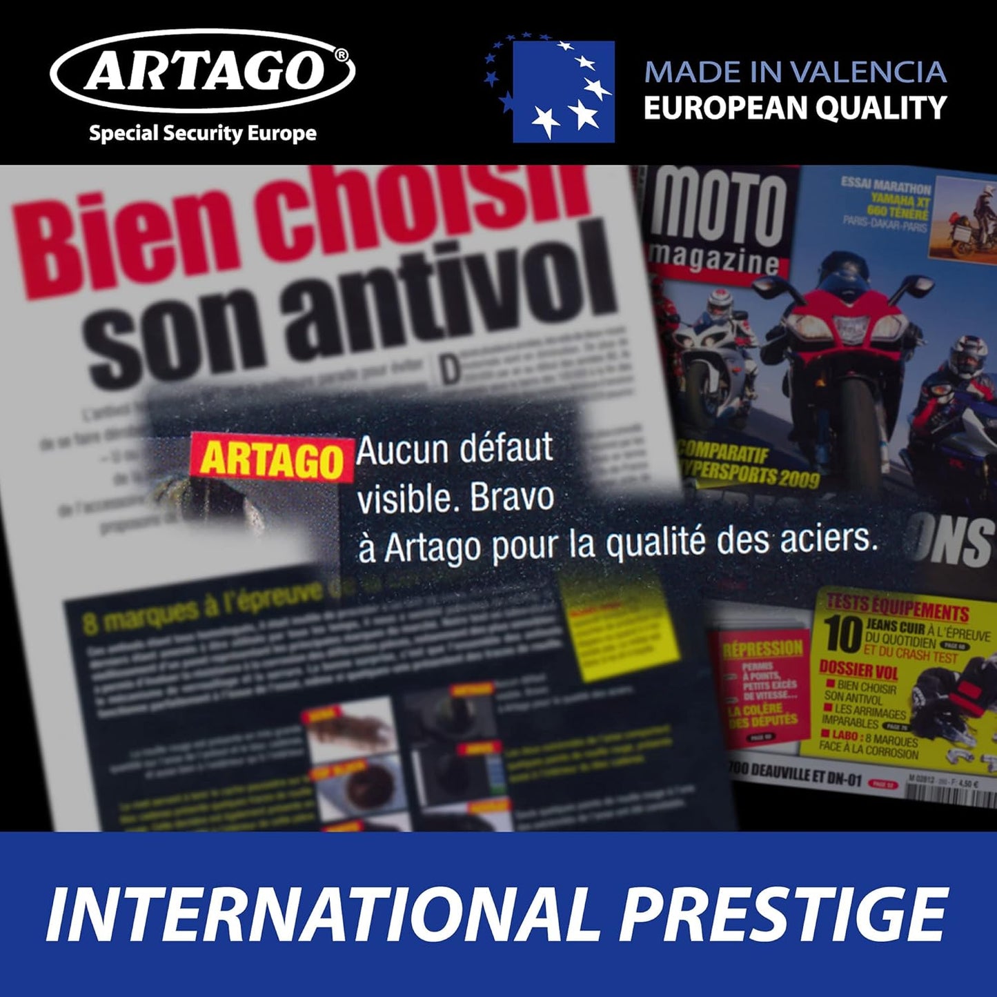 Artago 18ART270 High-End Motorcycle U Lock: SRA, Sold Secure Gold, ART4 Approved, Bunker Selection, 18mm, Double MRT Armored Lock, 85x245mm - Maximum Theft Security