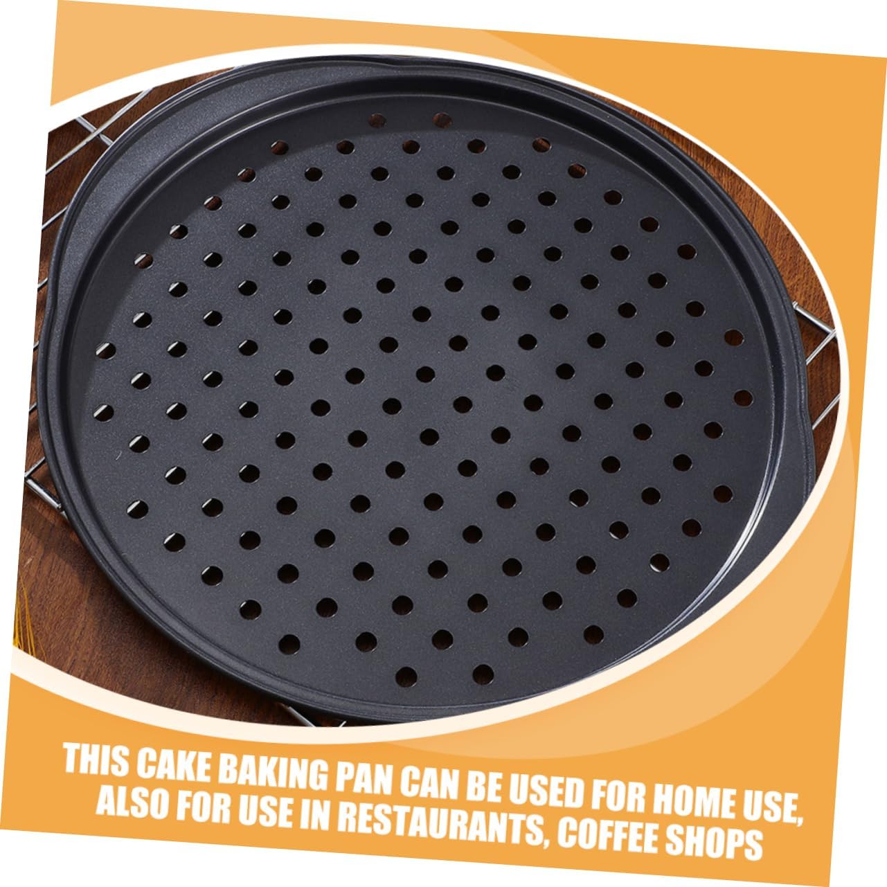 ASAKKURA Carbon Steel Nonstick Pizza Plate Set - Versatile Baking Pans for Pizza, Sandwiches, and Sausage - 2 Pieces