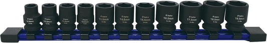 Astro Tools 78311 11-Piece 3/8" Drive Socket Set for Undersized, Swollen, or Damaged Hardware - 9.5-19.5mm Size