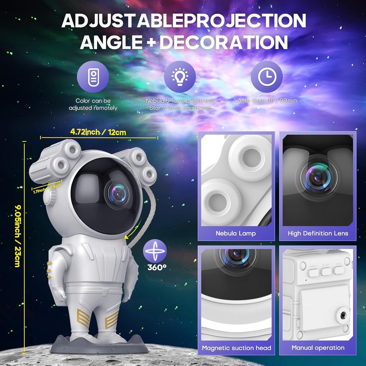 Astronaut Light Projector with Nebula and Timer Remote Control - Best Gifts for Kids and Adults - Bedroom Ceiling Star Projector