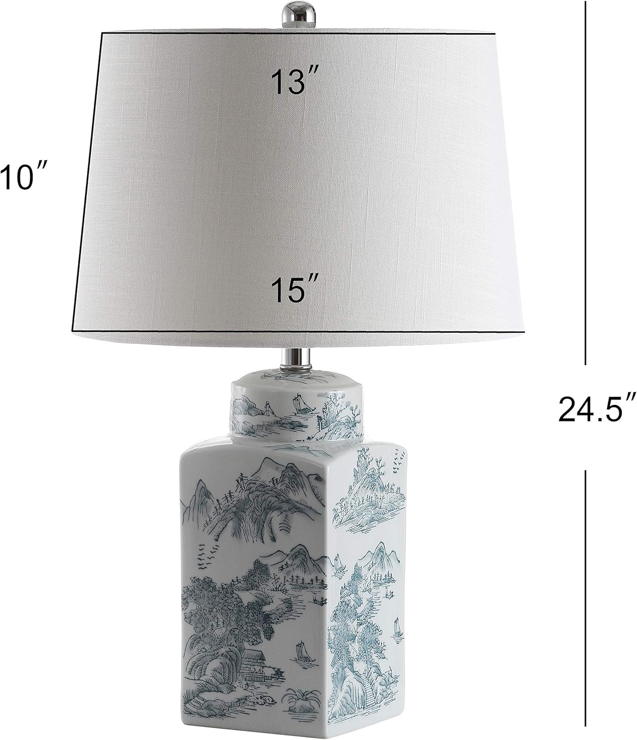 Audrey 24.5" Chinoiserie LED Table Lamp in Blue/White for Bedroom, Living Room, Office - Includes LED Bulb