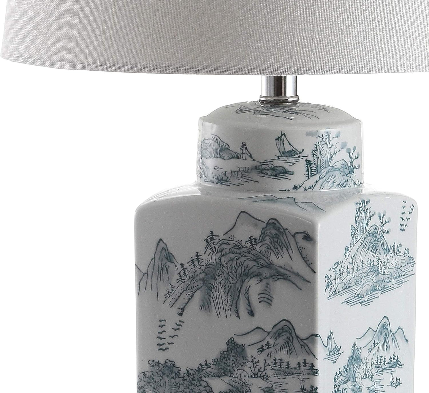 Audrey 24.5" Chinoiserie LED Table Lamp in Blue/White for Bedroom, Living Room, Office - Includes LED Bulb