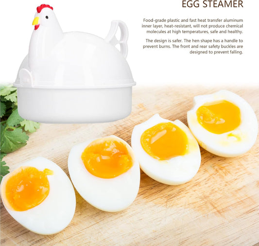 AUNMAS Chicken Shaped Egg Cooker for Microwave - Poacher & Boiler for 4 Eggs in Home Kitchen