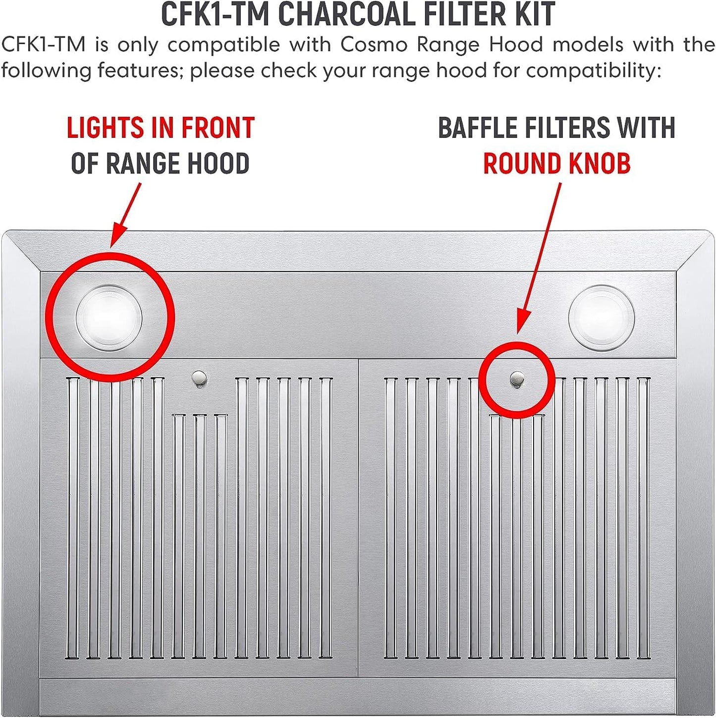Authentic Charcoal Filter (CFK1-TM) for Cosmo Range Hood - High-Quality Replacement Filter