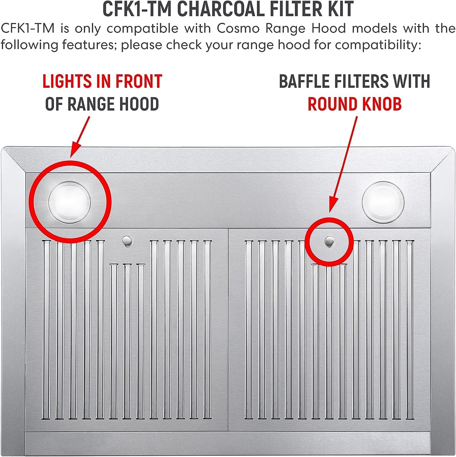 Authentic Charcoal Filter (CFK1-TM) for Cosmo Range Hood - High-Quality Replacement Filter
