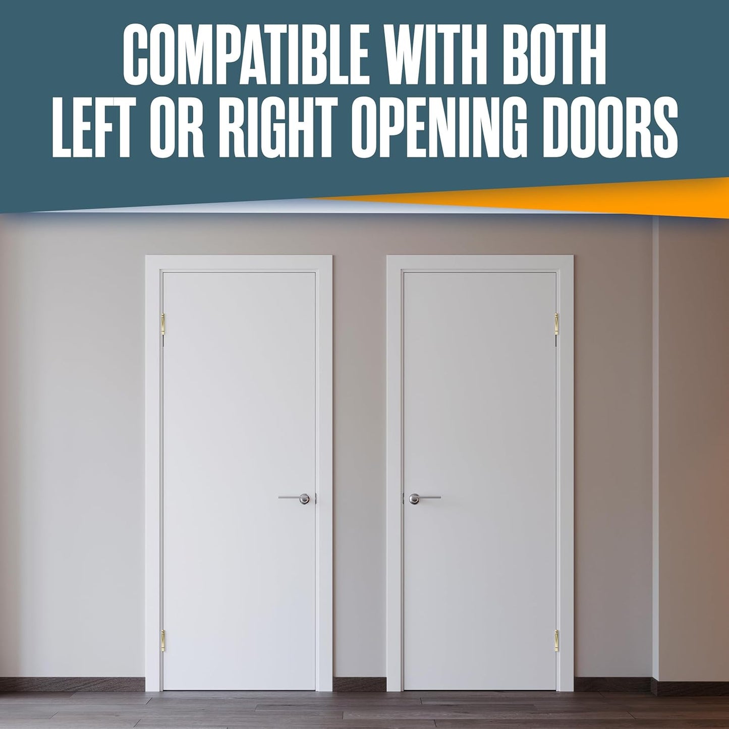 Auto Close Spring Door Hinges, 4 Inch, Brass Finish, 2 Pack, Adjustable Self Closing Hinges