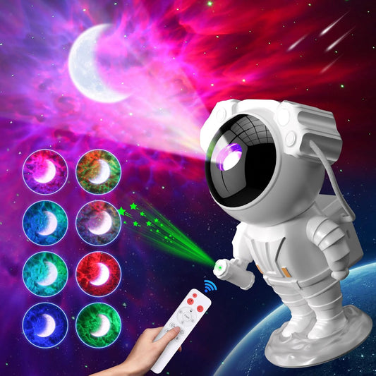 AUYLE Astronaut Galaxy Projector with Timer and Remote Control - Star Projector Galaxy Light for Bedroom, Kids Night Light - Perfect for Ceiling, Party, Game Room - Xmas New Year Gift Ideas