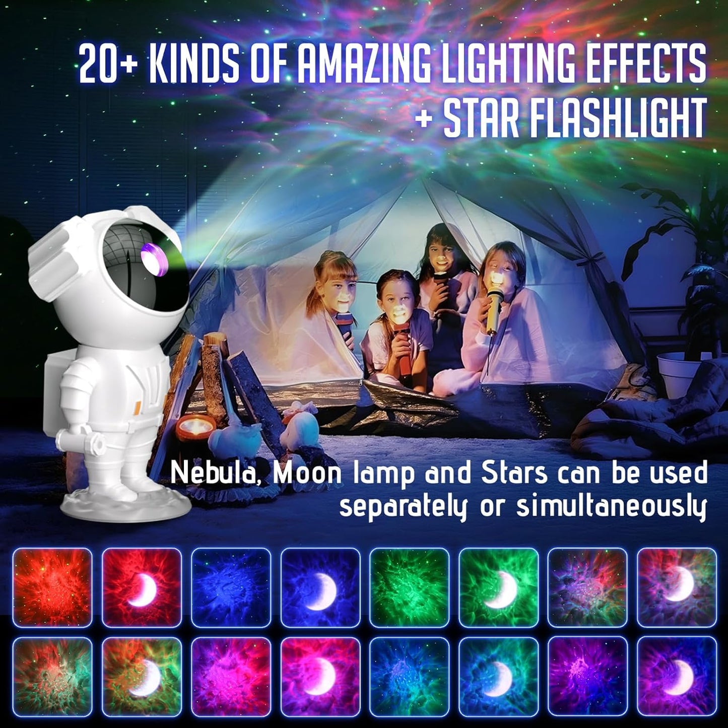 AUYLE Astronaut Galaxy Projector with Timer and Remote Control - Star Projector Galaxy Light for Bedroom, Kids Night Light - Perfect for Ceiling, Party, Game Room - Xmas New Year Gift Ideas
