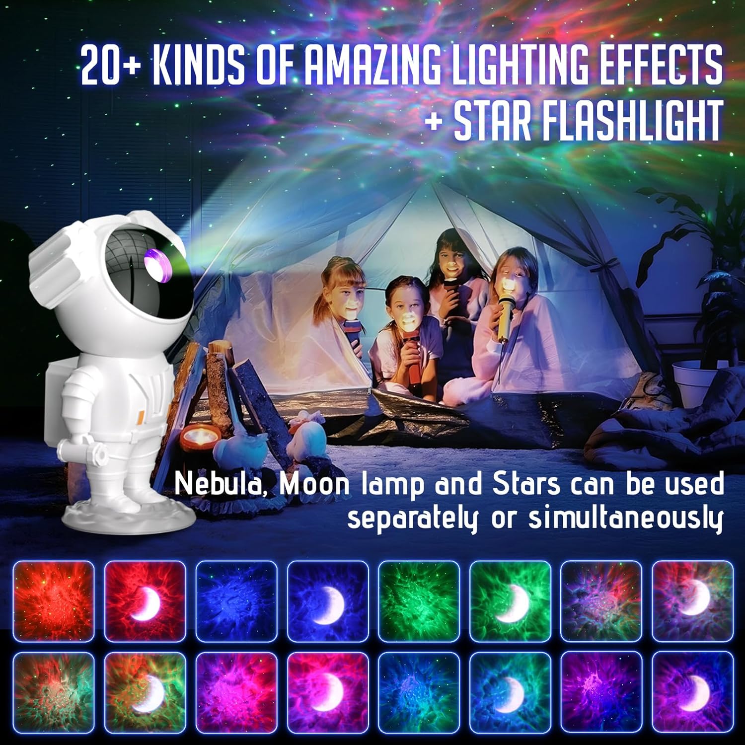 AUYLE Astronaut Galaxy Projector with Timer and Remote Control - Star Projector Galaxy Light for Bedroom, Kids Night Light - Perfect for Ceiling, Party, Game Room - Xmas New Year Gift Ideas