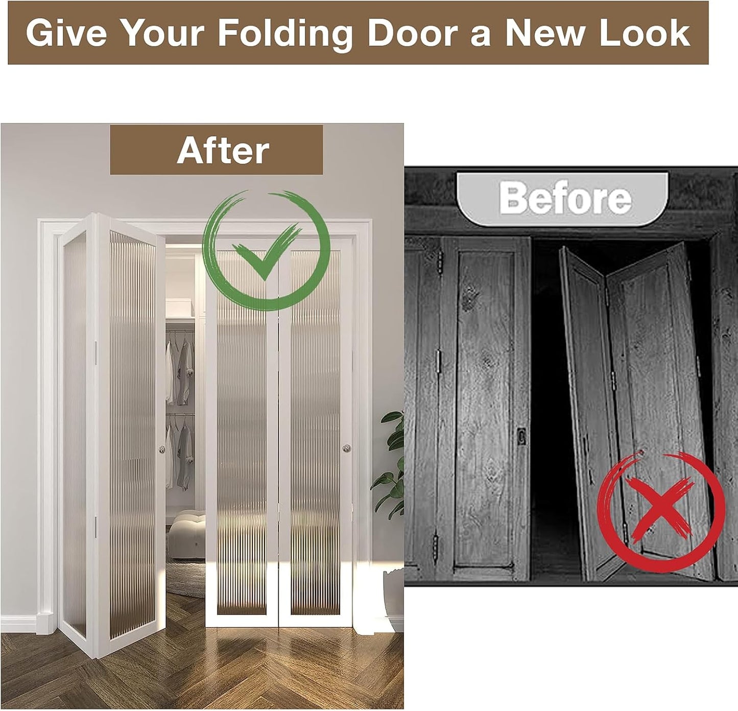 AWDIA Bifold Door Hardware Repair Kit for 7/8" to 1" Sliding Door Track - Complete Replacement Set for Bifold Closet Doors (2 Pack) - WildKart