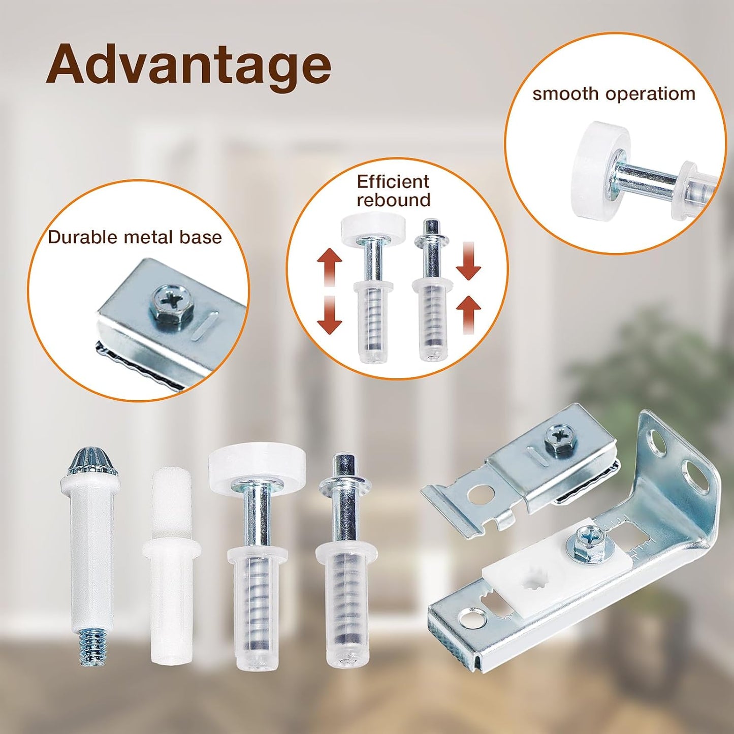 AWDIA Bifold Door Hardware Repair Kit for 7/8" to 1" Sliding Door Track - Complete Replacement Set for Bifold Closet Doors (2 Pack) - WildKart