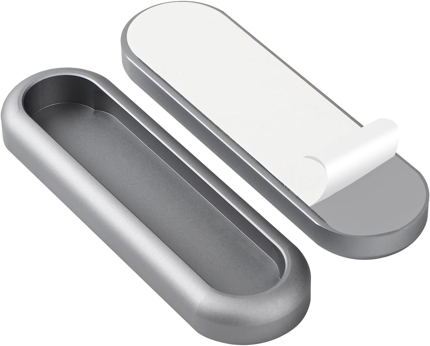 BaiNong 5 Pack 4 inch Gray Stick on Handles for Barn Doors, Windows, Closets, Drawers, Showers, and Balcony Doors