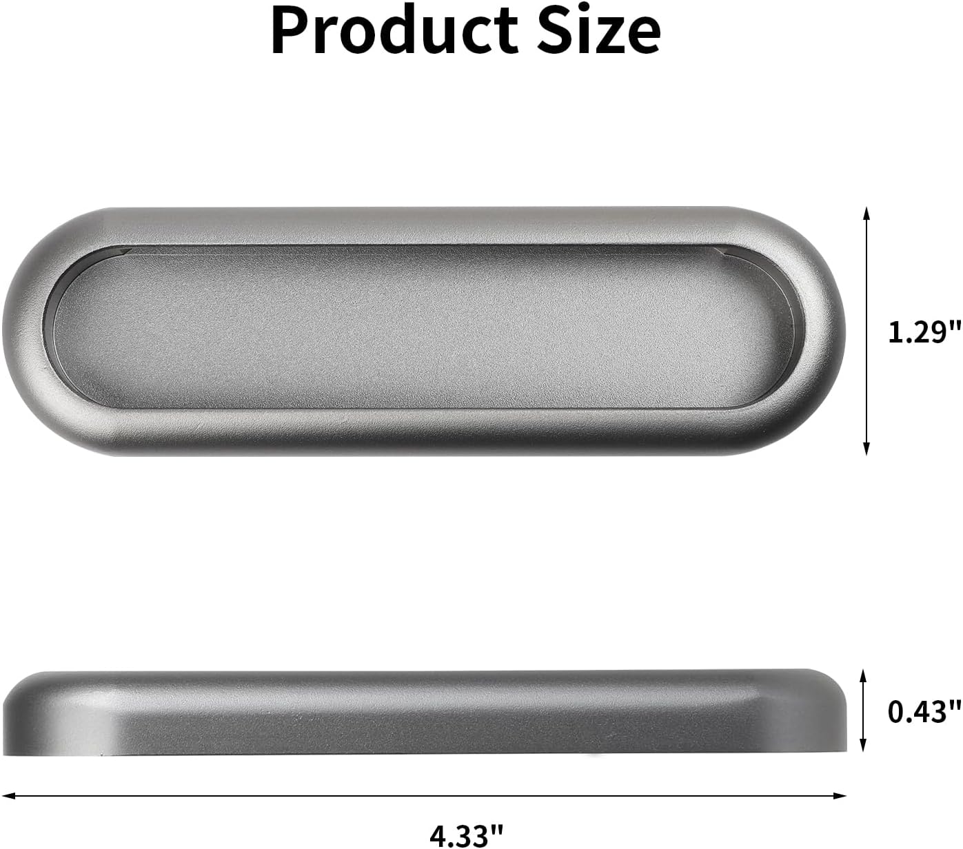 BaiNong 5 Pack 4 inch Gray Stick on Handles for Barn Doors, Windows, Closets, Drawers, Showers, and Balcony Doors