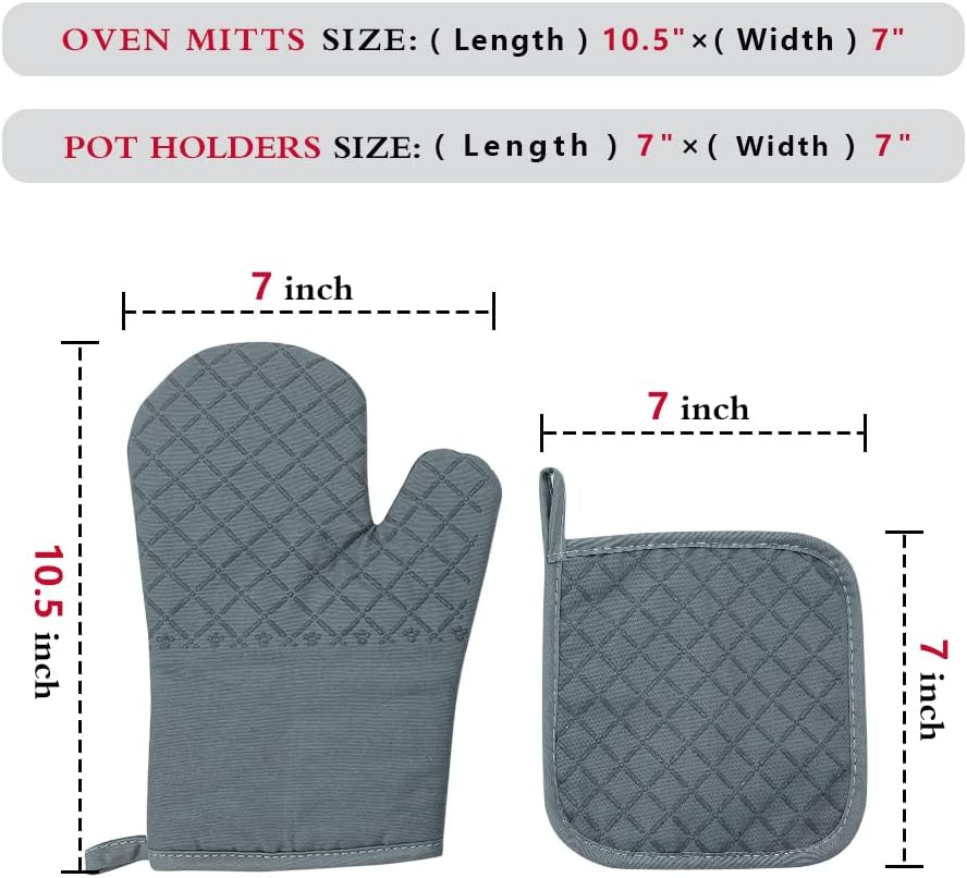 Baking Queen Oven Mitts and Pot Holders Set - Kitchen Gift for Women, Friend Birthday Gift - Ideal Gifts for Bakers Mom, Wife, Girlfriend, Grandma