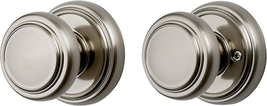 Baldwin Alcott Satin Nickel Interior Passage Door Knob with Microban Protection for Hallway, Closet, Rooms