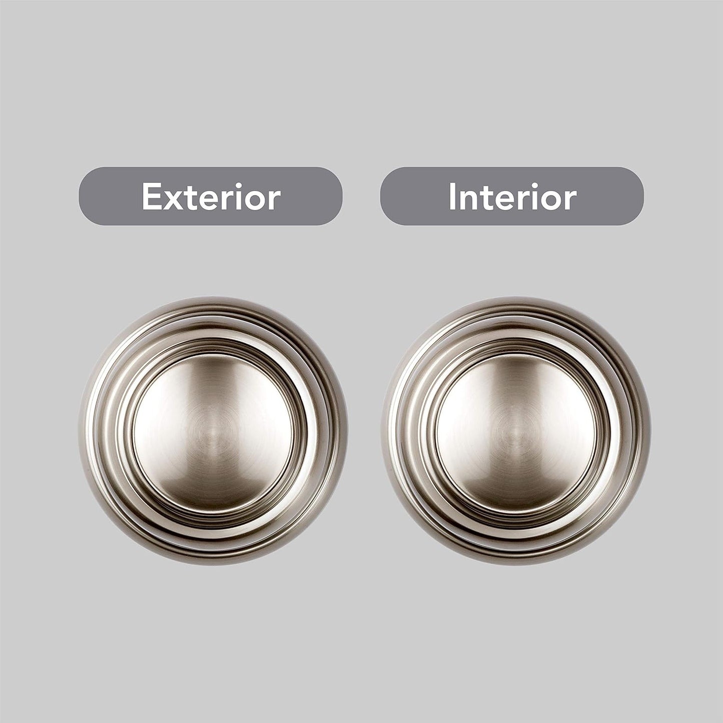 Baldwin Alcott Satin Nickel Interior Passage Door Knob with Microban Protection for Hallway, Closet, Rooms