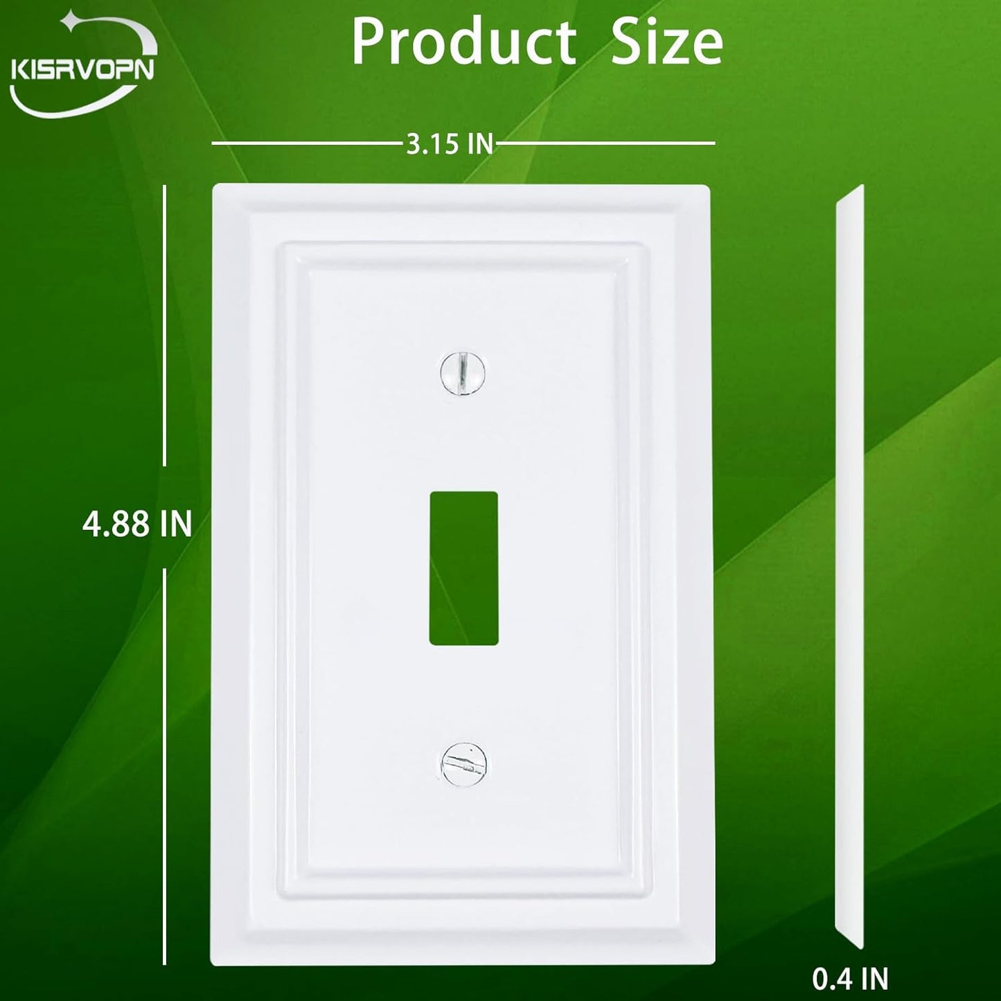 Bamboo Fiber Light Switch Covers - Natural Material Outlet Plates (1 Gang Toggle 4 Pack)