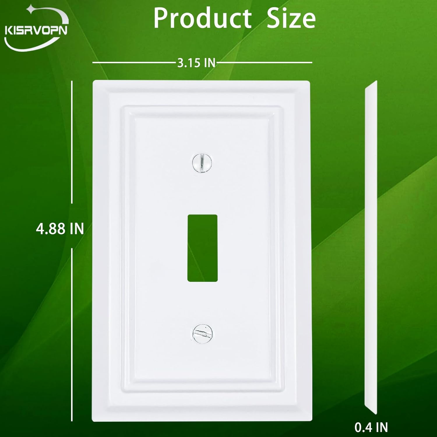 Bamboo Fiber Light Switch Covers - Natural Material Outlet Plates (1 Gang Toggle 4 Pack)