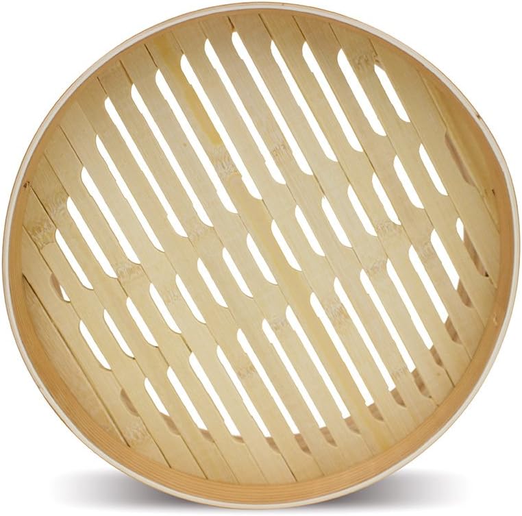 Bamboo Steamer Set with 1 Tier, 1 Lid - Chinese Traditional Kitchen Tool for Food Cooking - 8" Mini Steamer Basket